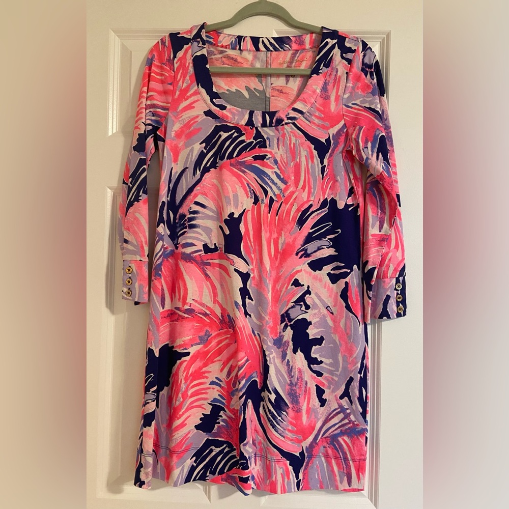 Lilly Pulitzer Merrit Dress Size Small Tropical Pink and Blue